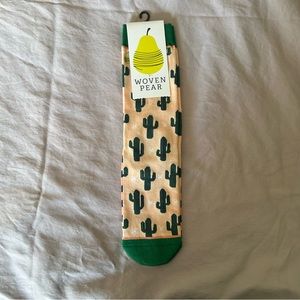 Woven pear cacti crew cut socks